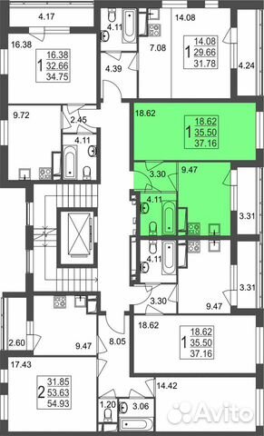 1-к квартира, 37.2 м², 8/8 эт.