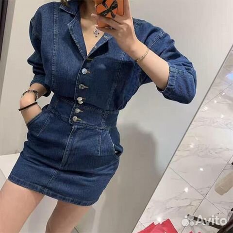 Шикарное джинсовое платье