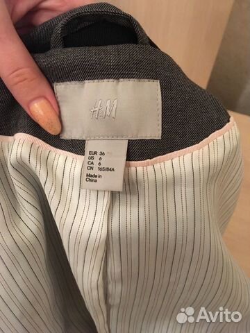 H&M Пиджак жакет серый женский H&M Пиджак жакет серый женский
