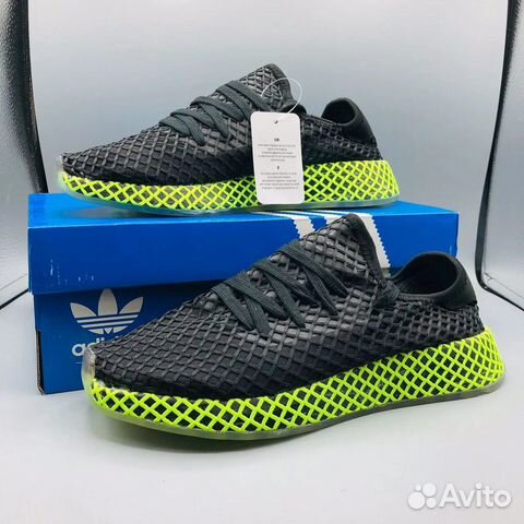 Кроссовки Adidas Deerupt чёрные с зелёным Кроссовки Adidas Deerupt чёрные с зелёным