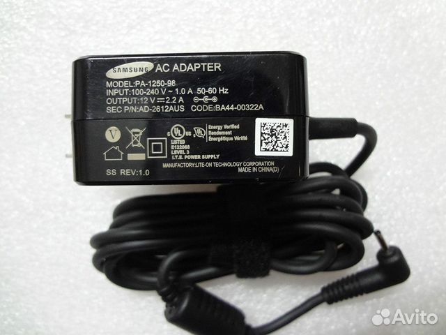 Блок питания samsung Chromebook 3 11.6, 12V