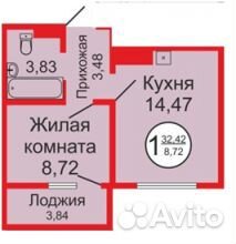 1-к квартира, 33 м², 13/17 эт. 1-к квартира, 33 м², 13/17 эт.