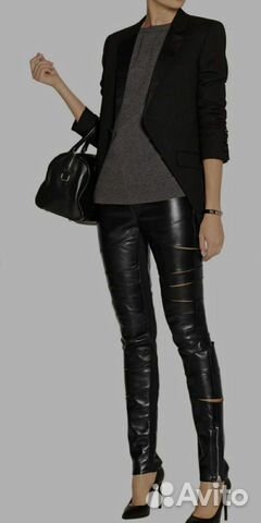 YSL Брюки кожаные Saint Laurеnt оригинал YSL Брюки кожаные Saint Laurеnt оригинал