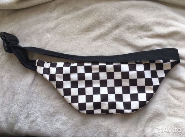 Барсетка в шахматную клетку/ сумка на пояс