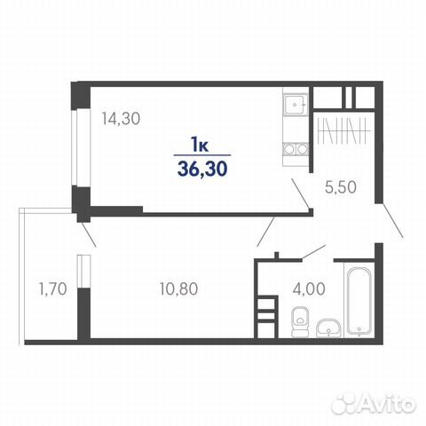 1-к квартира, 36.3 м², 4/24 эт.