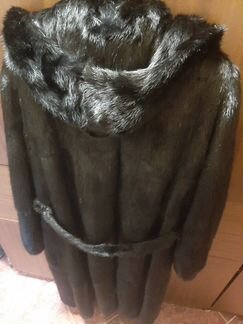 Норковая шуба с капюшоном