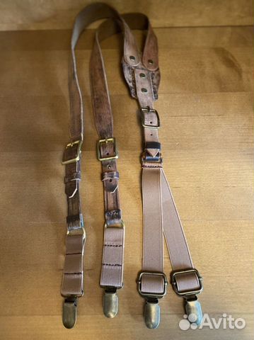 Подтяжки мужские кожаные винтажные (ручная работа)