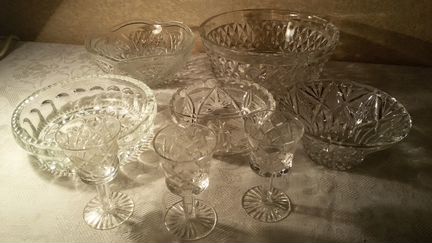 Хрусталь рюмки, салатницы, конфетницы