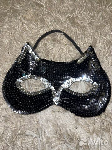 Маска кошки в пайетках