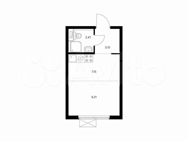 Квартира-студия, 22 м², 29/33 эт.