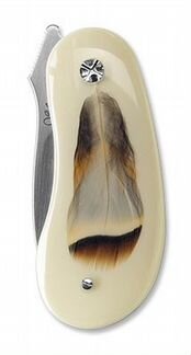 Уникальный карманный нож Orvis Feather Inlay Knife