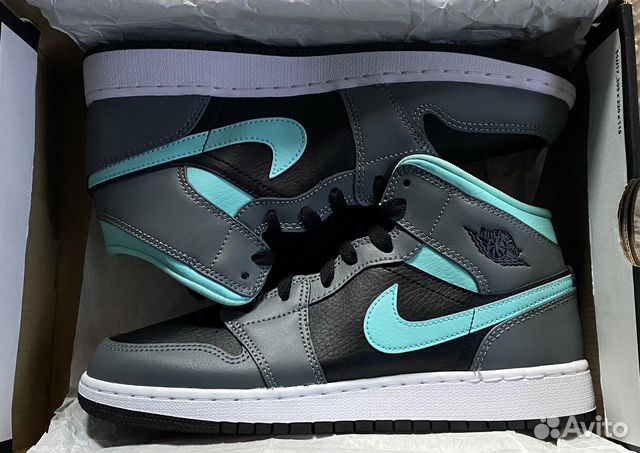 Air jordan 1 mid gs grey aqua 6us 6,5us