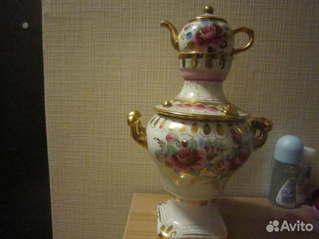 Самовар фарфоровый Гжель СССР