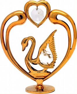Фигурка сувенирная crystocraft, Лебедь в сердце