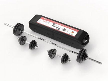 Набор гантелей и штанга unixfit в кейсе 50 кг