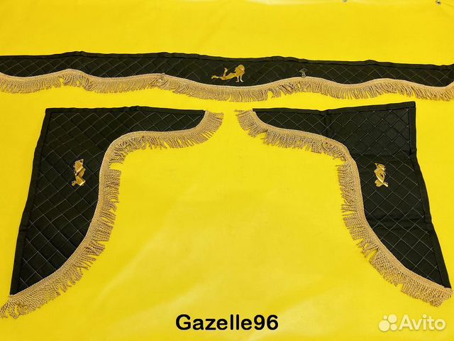 Ламбрекены Газель Некст черные с девушкой эко-кожа