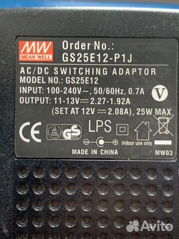 Блок питания mean well GS25E12-P1J