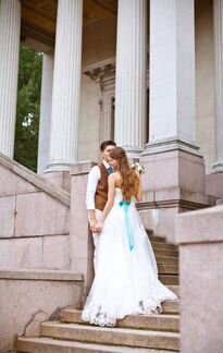 Кружевное свадебное платье «рыбка» 40 размер