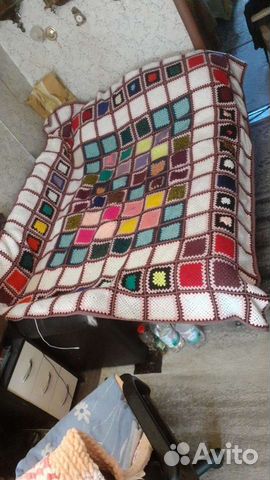 Плед вязанный (ручная работа) большой