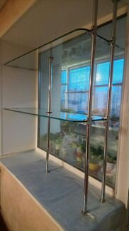 Полочки стеклянные для цветов (стеллаж) или бара