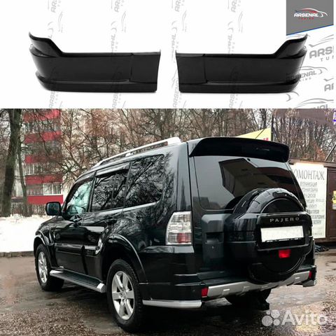 Накладки на задний бампер для Mitsubishi Pajero IV