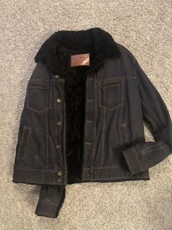 Куртка джинсовка утеплённая на цигейке