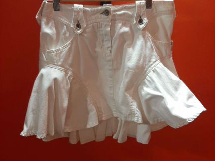 Юбка из белой джинсы плин сюд джинс р44
