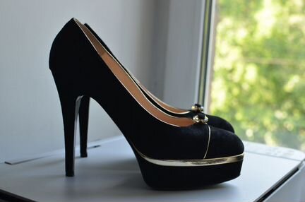 Туфли Nando Muzi замшевые черные р-р 38 как новые