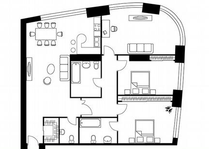 3-к квартира, 143.7 м², 11/56 эт.