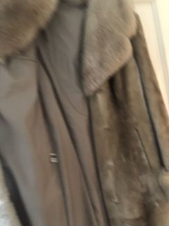 Шуба из мутона и песца