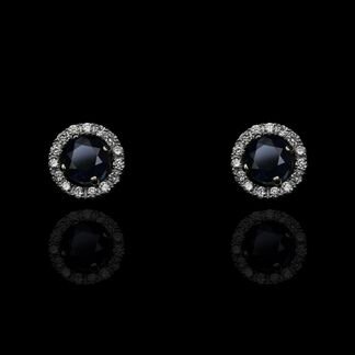 Серьги-пуссеты из б.з. с сап 1,68ct и брил. 0,45ct