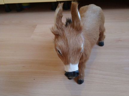 Осел игрушка из натурального меха не мягкая