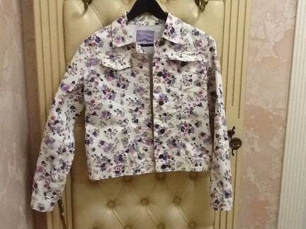 Летний, хлопковый пиджак- куртка для девочки