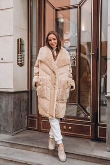 Новый шикарный пуховик с мериносом 46-50
