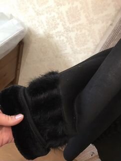 Дубленка новая черная, отделана и норкой р-р 52-54