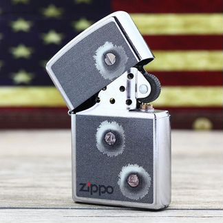 Зажигалка Zippo Bullet Holes, новая