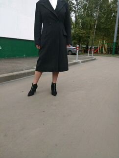 Пальто Vanilia серое в полоску шерсть Голландия