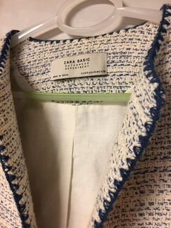 Твидовый удлиненный жакет, пальто Zara Размер S