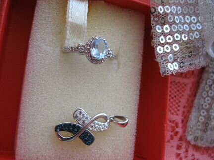 Кольцо с топазом.Подвеска.серебро 925