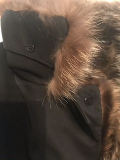 Пальто мужское с натуральным мехом волк и овчина