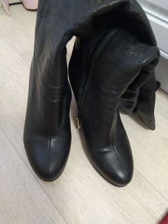 Высокие сапоги, еврозима, натуральные кожа и мех