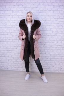 Парка с натуральным мехом