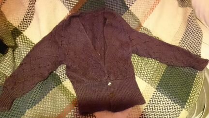 Стильный вязаный кардиган грязно розовый