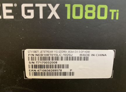 Видеокарта Pаlit GTX 1080Ti jеtstrеаm