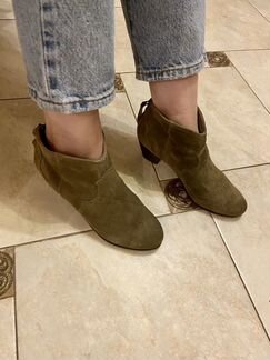 Замшевые женские ботильоны хаки Isabel Marant