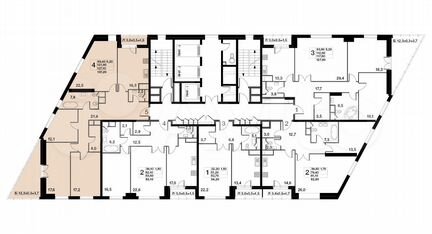 4-к квартира, 127.1 м², 3/28 эт.