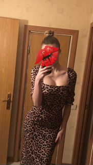 Платье-футляр zara леопардовый принт 42-44 (S-M)