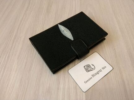 Портмоне кошелек для автодокументов из кожи ската