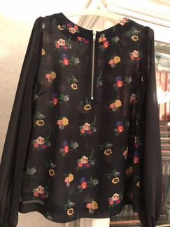 Полупрозрачная блузка new look темно-синяя