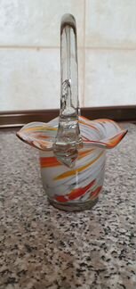 Ваза конфетница из цветного стекла